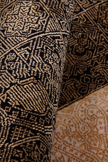 Ковер Индийский Бордер 523Black/Gold 160x160 см