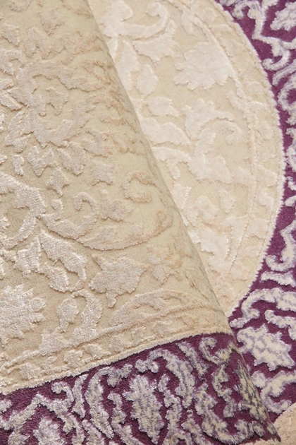 Ковер Индийский Rajput 307 Cream/Purple Oval 76x148 см