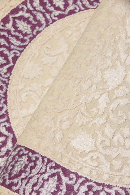 Ковер Индийский Rajput 307 Cream/Purple Oval 76x148 см